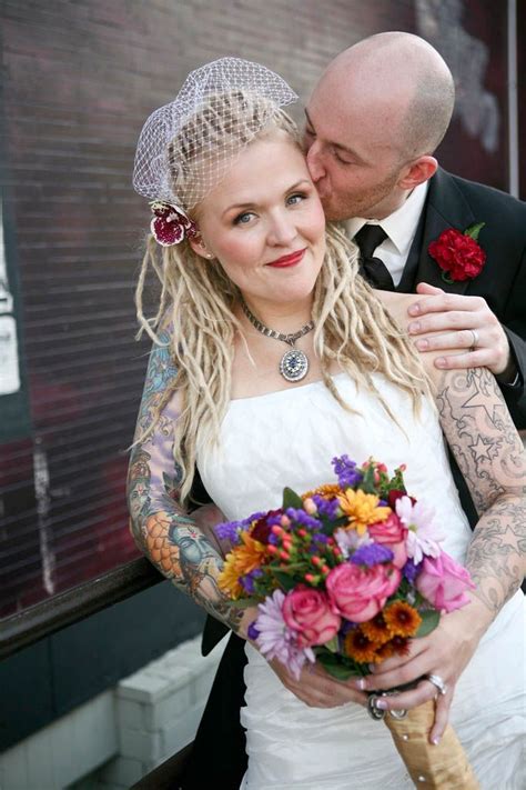 60 Utterly Beautiful Tattooed Brides · Rock N Roll Bride Brides With Tattoos Tatooed Brides