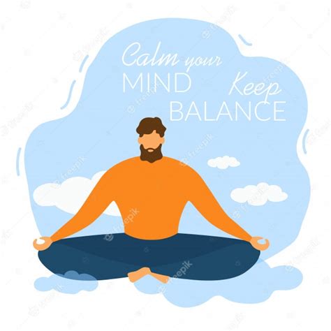 Premium Vector Cartoon Man Meditate Calm Your Mind Keep Balance