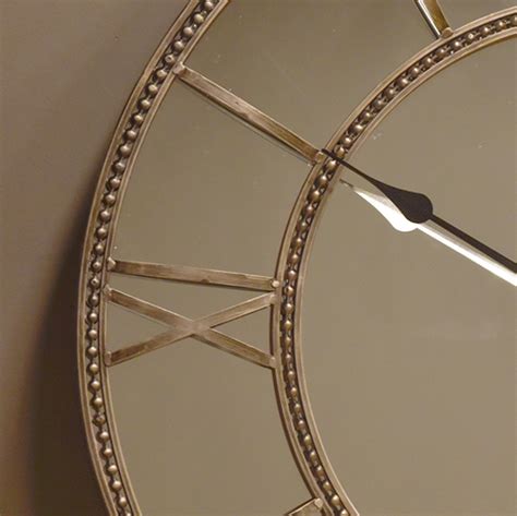 Grey Framed Mirrored Wall Clock Mirror Ideas