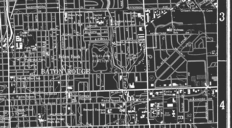 Baton Rouge Map Vintage Baton Rouge Map Print Old Baton Etsy