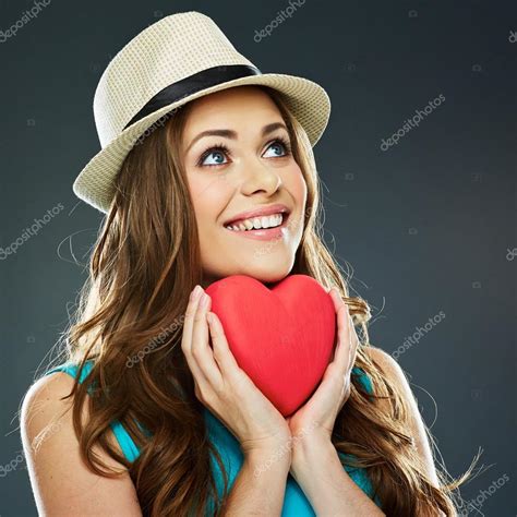 Woman Holds Red Heart — Stock Photo © Sheftsoff 60940169