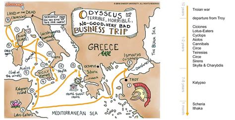Homers Odyssey Visualized On A Map Adapted From 1 And As A