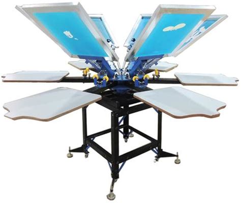 Manual Floor Standing Double Carousel 6 Color 6 Print Bed Silk Screen