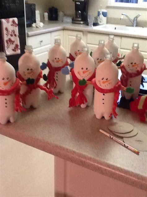 My Favorite Cheap Christmas Craft Snowmen From Empty Soda Bottles