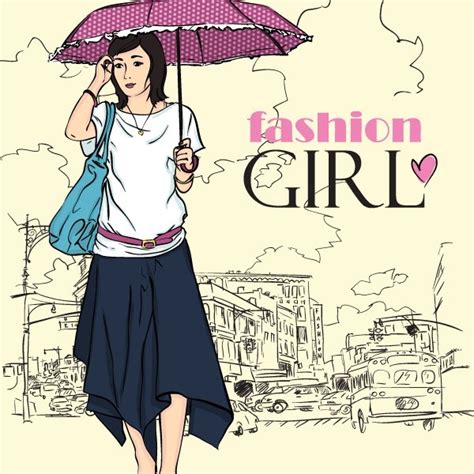 Cartoon fashion beauty 05 vector Free vector in Encapsulated PostScript