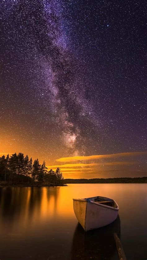 Starry Skies Upon A Lake Wallpaper Wallz Landscape Photography