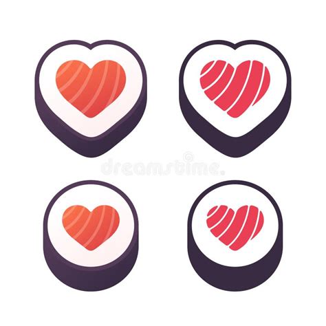 Heart Sushi Roll Stock Vector Illustration Of Concept 139636108