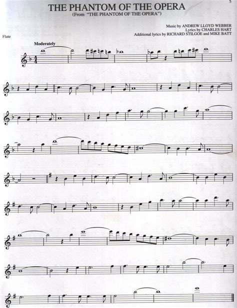 The phantom of the opera choir by andrew lloyd webber, charles hart, mike batt, and richard stilgoe. Phantom of the opera theme for flutes | Flute sheet music, Violin sheet music, Sheet music