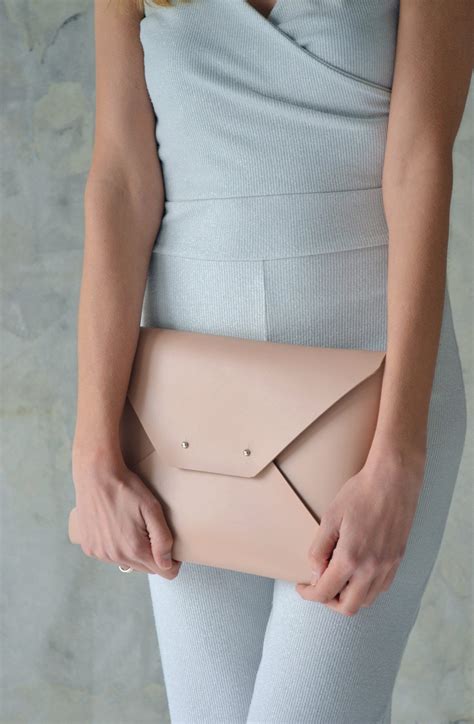 Nude Leather Clutch Bag