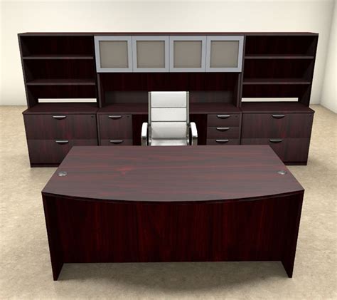 10pc Fan Front Modern Executive Office Desk Set Ot Sul D15 H2o