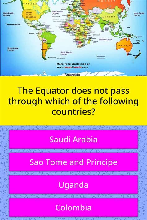 The Equator Does Not Pass Through Trivia Questions Quizzclub