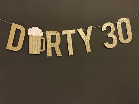 30th Birthday Decoration Dirty 30 Banner 30th Birthday Party