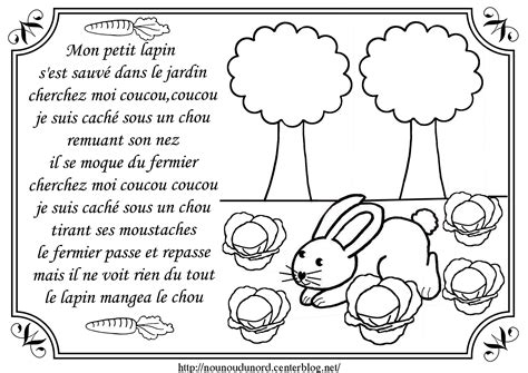 Comptine Mon Petit Lapin Illustr E Par Nounoudunord Int Rieur Chanson