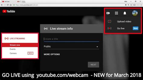Youtube Desktop Go Live Streaming With Your Webcam New For