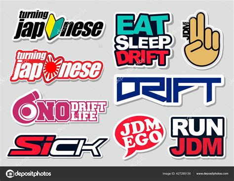 Japanese Car Decals Stickers Vector Format Stock Vector Image By Mlnuwan