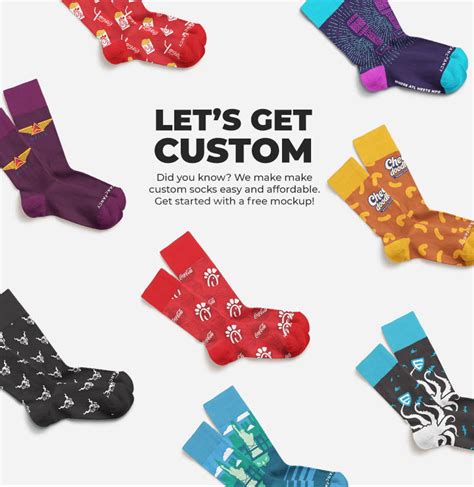Custom Socks Premium Cotton Made To Order Free Custom Sock Mock Up Sock Fancy
