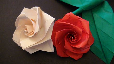 Easy Origami Flower And Stem 3 Origami Rose And Stem Instructions