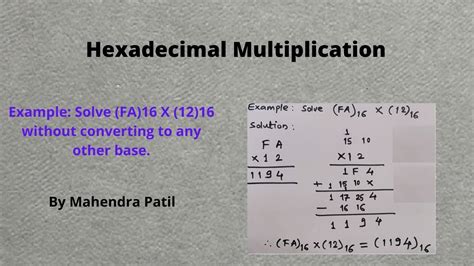 Hexadecimal Multiplication Youtube