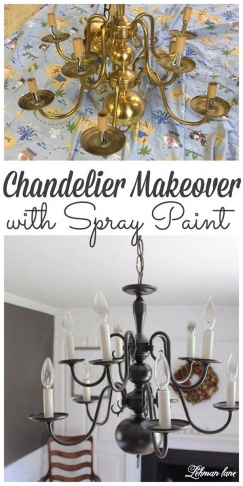 Diy Chandelier Makeovers Super Easy Chandelier Makeover With Spray