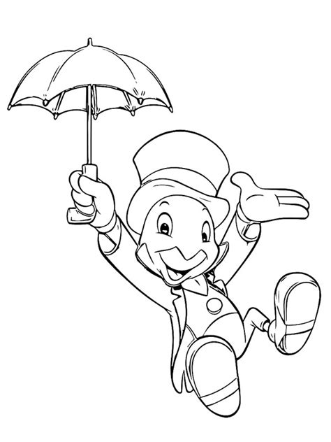 Jiminy Cricket Coloring Page Funny Coloring Pages