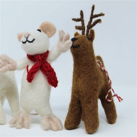 Felt Wool Christmas Ornament Handmade Classic Animal Felt Christmas