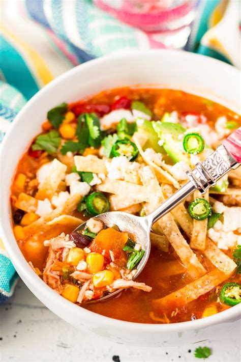 May 03, 2019 · just like slow cooker chicken enchilada soup simply place the ingredients in the crock pot and walk away. Easy Slow Cooker Chicken Tortilla Soup | Sugar & Soul