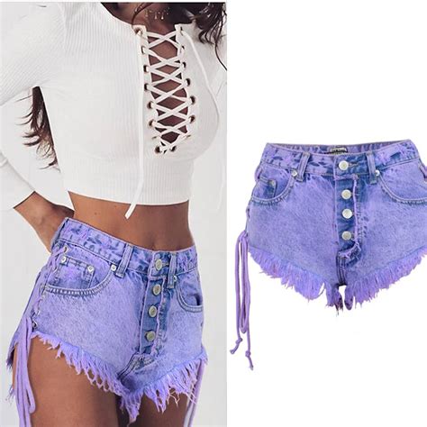 Buy 2018 New Summer High Waisted Mini Jeans Shorts