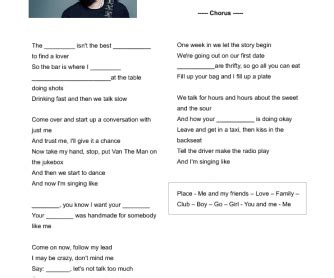 Ed sheeran] i'm in love with the shape of you we push and pull like a magnet do although my heart is falling too i'm in love with your body and last night you were in my room and now my bed. Song Worksheet: Shape of You by Ed Sheeran
