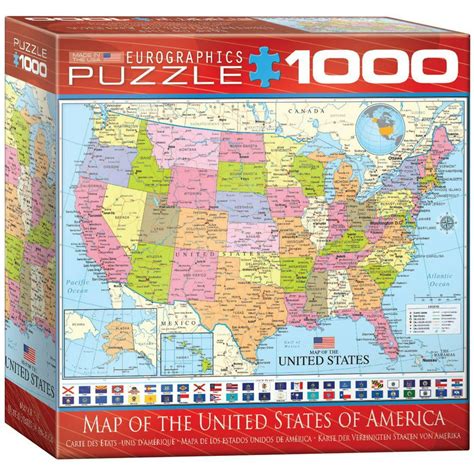 Map Of The United States Of America 1000 Piece Puzzle Jigsaw Puzzle