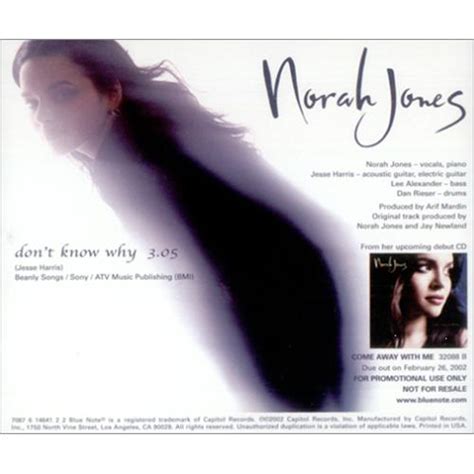 Norah Jones Dont Know Why Us Promo Cd Single Cd5 5 221515