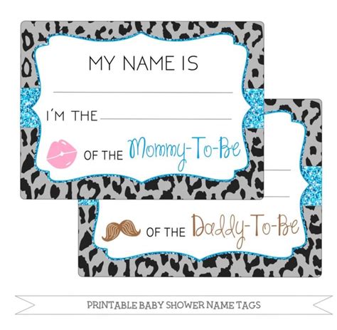 Nov 30, 2019 · these baby shower signs match the black and white game set from a previous baby shower game post. Printable Baby Shower Name Tags - Black Cheetah Print ...