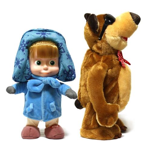 New 2015 Arrival Russian Language Masha And The Bear Dolls Matha Talking Musical Dancing Toys