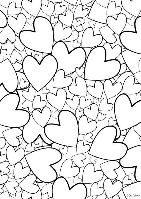Kleurplaten Hartjes Love