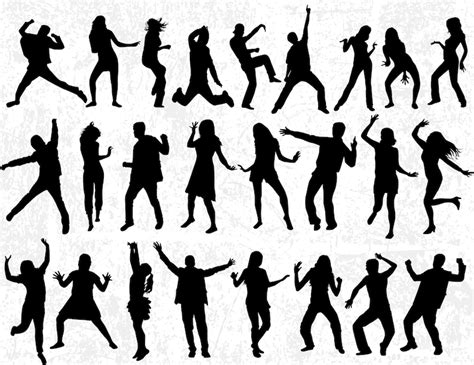 Tanzende Menschen Silhouette Clip Arts Tänzer Vinyl Design Etsy