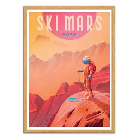 Affiche D Art Skieur En Montagne Ski Mars Mark Harrison