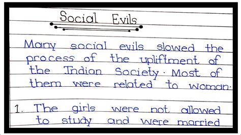 Essay On Social Evils 10 Lines On Social Evils Social Evils Essay