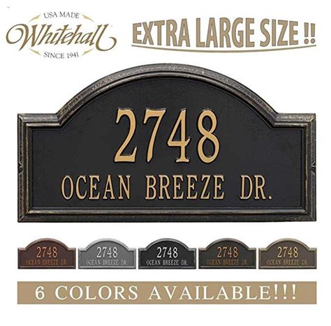 Metal Address Plaque Personalized Cast The Providence Arch Large