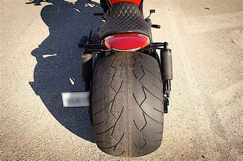 Harley Davidson V Rod On Obscene 360 Rear Wheel Is More Extreme Than A