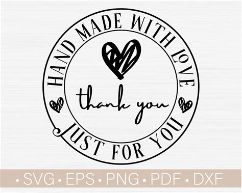 Hand Made With Love Svg Cut File / Just for you Cricut Cut | Etsy