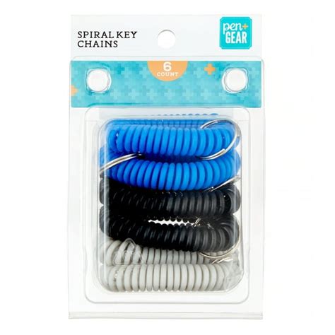 Pengear Pengear Spiral Key Chain 6ct 3 Mixed Color Plastic