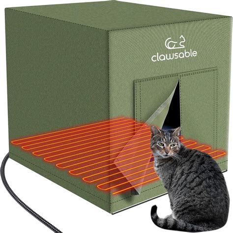 Eekkii Large Size Heated Cat House For Outdoor Cats In Winter Elevated