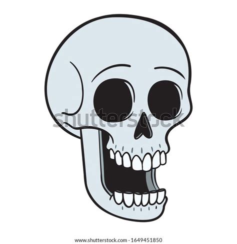 Funny Skull Open Mouth Astonished Look Stock Vector Royalty Free