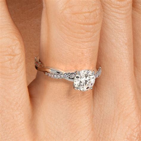 Platinum Petite Twisted Vine Diamond Ring 1 8 Ct Tw Small Wedding
