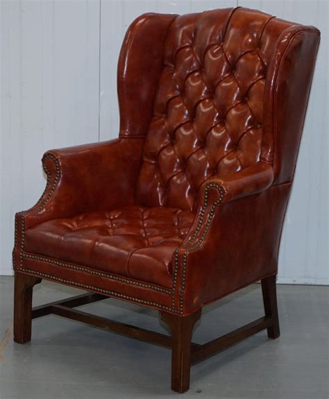 To protect the back and side of the user of the chair from a cold draft. Lovely Vintage Fully Buttoned Chesterfield Wingback ...