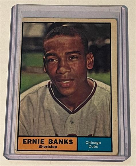 Lot 1961 Topps 350 Ernie Banks Chicago Cubs Baseball Card