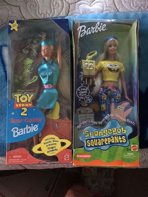 2 Barbies 1999 Toy Story 2 Tour Guide Barbie And 2002 Spongebob