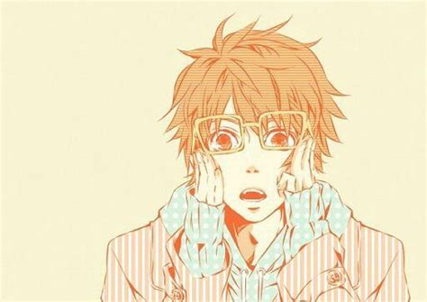 Anime Cute Nerd Male Orange Hair Glasses Anime Anime Orange