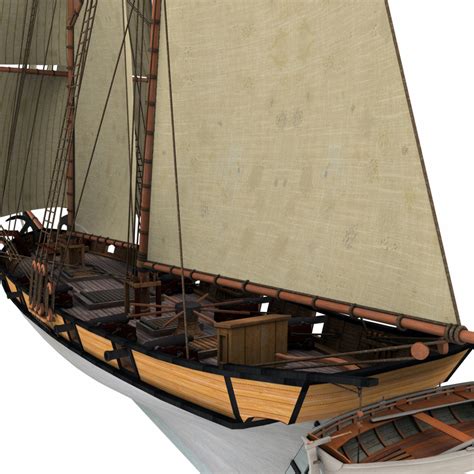 3d Sailboat Schooner Halcon