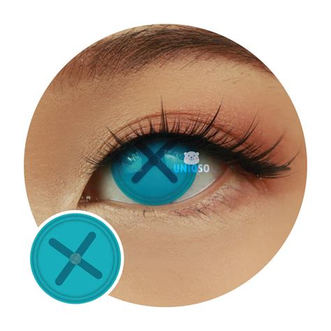 Button Eye Blue Contacts Halloween Contacts Uniqso