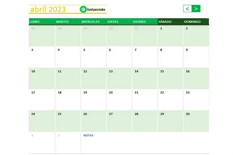Plantilla Calendario 2023 En Excel Con Festivos Descarga Gratis